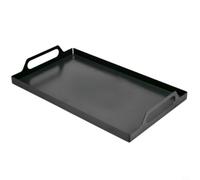 Plateau en métal avec poignée, plateau de rangement et de service polyvalent en acier au carbone, design d'angle pour un drainage facile, idéal pour la cuisine, le salon, le petit-déjeuner, les