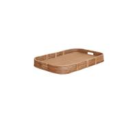 Plateau en rotin beige, rectangulaire, léger - Chehoma, Rotin - 74x50x9 cm