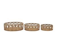 Plateau en Rotin Mauro Ferretti Fuji (x3) Marron 50x16-40x14-30x12 cm