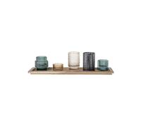 Plateau et bougeoirs en verre multicolore, motif contemporain, style scandinave - Bloomingville, Voulzy - 43x13x10 cm