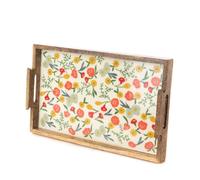Plateau Flore rectangle 40x25 cm - Amadeus - Marron - Bois naturel G