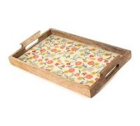 Plateau Flore rectangle 40x25 cm - Amadeus - Marron - Bois naturel G