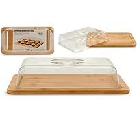 Plateau Fromage Bambou Rectangulaire et Cloche Acrylique