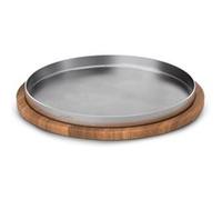 Plateau Inox Rond avec Base en Bois 30 cm Pujadas 1