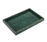 Plateau Marbre Naturel Salle de Bain, Vert, 30 x 20 x 3 cm | Luxueux, Polyvalent, Plateaux Décoratif pour Cosmétiques, Plans de Travail, Cuisine, Pour Clés, Café, Parfum, Bijoux