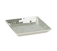 Plateau Mosaïque en Verre Disco 20cm Argent