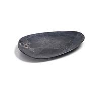 Plateau oval en mélamine Lacor Stone Noir 41x30x4 cm