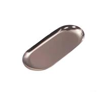 Plateau ovale en acier inoxydable pour présentoir de bougies, décoration nordique et tri de bijoux (bronze, 18 x 8,5 cm)