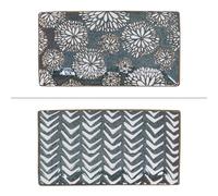 Plat rectangulaire cake 29x16 Penjab brun n°1 Fleurs