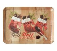 Plateau petit modèle rectangulaire Chocolats de Noel BEIGE G