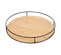 Plateau Pivotant Rond Black Bamboo 35cm Naturel