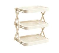 Plateau pliable pour préparer et stocker les aliments 3 niveaux pliable | Plateau de rangement de cuisine pour fondue et grillade, ustensiles de cuisine, ingrédients, sauces, assiettes et plan de