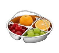 Plateau porte-aliments à compartiments de service en acier pour cuisson à | Plateau porte-apéritifs à compartiments pour maison, appartement, réunions, camping, pique-nique, soirées