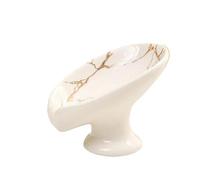 Plateau Porte-Savon en céramique avec Trou de vidange | Boîte de rangement étanche for salle de bain(Bianco)