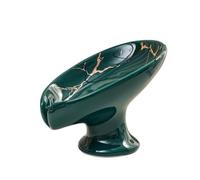 Plateau Porte-Savon en céramique avec Trou de vidange | Boîte de rangement étanche for salle de bain(Green)