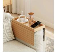 Plateau pour accoudoir de canapé en bambou, pratique pour poser boissons et télécommandes, accessoire fonctionnel.