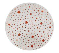 Plateau pour Bougie Miroir Étoile 30cm Blanc & Rouge
