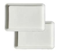 Plateau pour Plantes Rectangulaire en Résine Durable, Soucoupe Pot de Fleur | Plateau d'Égouttement pour Plantes Facile à Déplacer avec Bords Larges pour Sol Tapis, 2 Pack(White,44x30cm/17.3x11.8in)