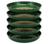 Plateau pour Plantes Rond Vert, Soucoupe Pot de Fleur Arrosage, 5 Pack | Plateau d'Égouttement pour Plantes en Résine Épaisse, Jardin, Terrasse, Balcon, Couloir(23.5x3cm/9.3x1.2in)
