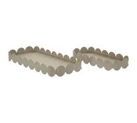 Plateau rectangle Mauro Ferretti Saturn (x2) Gris 40x16,5x4,5 cm / 29x12x4,5 cm