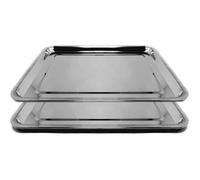 Plateau rectangulaire - Acier inoxydable - 36 x 27 cm - Lot de 2 - Pour traiteur & buffets