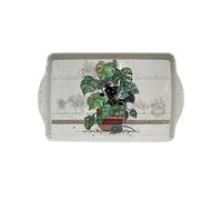 Plateau rectangulaire chaton et monstera 38 cm