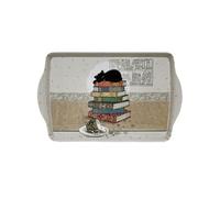 Plateau rectangulaire chaton sur les livres 38 cm