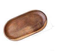 Plateau Rectangulaire en Bois Massif Acacia Design Minimaliste pour Thé et Snacks 28x10,2cm(B)