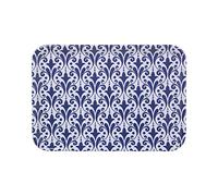Plateau rectangulaire en mélamine décoré en Arabesque Bleu et Blanc 2x27x38 cm
