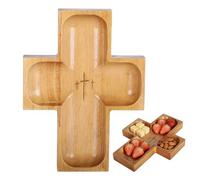 Plateau religieux en bois | Grand plateau en bois rustique sur le thème spirituel, centre de table en printanière | pour nourriture, collations, fruits, buffet, divertissement, petit-déjeuner