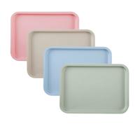 Plateau Repas en Plastique Rectangulaire 4 Pièces - Plateaux de Service Antidérapant Réutilisable 4 Couleurs pour Les Fêt Aucuneary