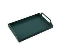 Plateau robuste en fer forgé 30,5 x 20,3 cm résistant à la rouille (vert) | 30 x 19,6 x 5,6 cm, poignées intégrées, facile à transporter, de qualité alimentaire, design rectangulaire
