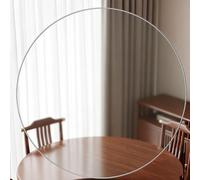 Plateau Rond de Table en Verre Trempé, 55CM, 58CM, 60CM, Bord Poli Lisse | Transparent, Facile à Nettoyer, Imperméable, Durable, DIY pour Tables de Salle à Manger d'Extrémité(80CM(31.5IN))