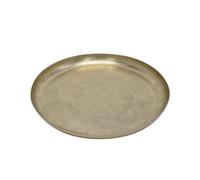 Plateau rond en aluminium doré