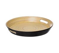 Plateau Rond en Bambou Modern 42cm Charbon