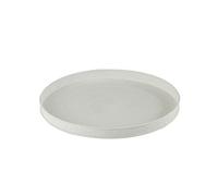 Plateau rond en métal embossé blanc 35 cm