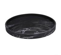 Plateau rond en silicone incassable de 27 cm pour comptoir de salle de bain pour savon et parfum - Plat de rangement facile à nettoyer pour commode (noir B)