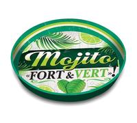 Plateau rond métallique - Mojito - Diamètre 33 cm - Vert - Métal