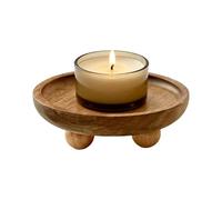 Plateau Rond Réhausseur de Rangement en Bois | Étagère décorative de cuisine Accessoire pour Cuisine Rustique Évier Coiffeuse Table-De-Toilette Porte-Savon Parfum Bougie