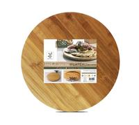 Plateau Rond Rotatif, Plateau de Service tournant, Plat Rond Rotatif de Table en Bambou - Diamètre 50 x Hauteur 2.5 cm - JUANIO -