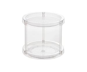 - Plateau Rotatif 2 niveaux "Selena" 26cm Transparent