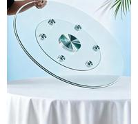 Plateau Rotatif 360° Lazy Susan Plateau Tournant En Verre Trempé | Plateau Tournant Rond Transparent Lazy Susan Plateau De Service Pour Table À Manger(31in(80cm))