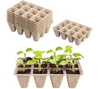 Plateau semis réutilisable - Pack 10 - Pots en tourbe biodégradables - Papier recyclé & bagasse - Retient eau, respirant