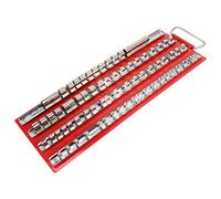 Plateau Support à douille rack Organisateur à douilles prises durable 1/2 1/4 3/8 in pour Garage Atelier Porte-outils à rail (Taille : 80pc)