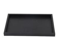 Plateau à Thé Rectangulaire en Bois Noir, Plateau de Service de Restaurant, Plateau de Petit Déjeuner de Plateau de Nourriture Antidérapant, Plateau en Bois Solide de Casse-croûte de Café (30*20*2cm)