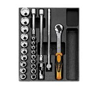 Plateau Thermoformé Rigide avec Composition d'Outils T83-24 Beta Tools Or