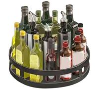Plateau tournant 360° pour épices acier carbone, accès facile, rangement cuisine pratique