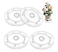 Plateau Tournant, 4 Pièces Plateau Tournant TV Universel 15 cm Plateau Rotatif Transparents 360° Pivotant Support Pivotant pour Plantes à Bonsaï TV Moniteurs