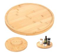 Plateau Tournant Bois, Lazy Susan Plateau en Bois Rond Tournant, 29.5 cmPlateau de Service Rond à 360° pour Aliments, Centre de Table Chambre, Salle de Bains, Salon (29.5 cm)