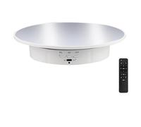 Plateau Tournant ÉLectrique 20cm, Plateau Tournant Rotatif, Table Tournante Rotative ÉLectrique Rechargeable USB, 3 Vitesses et 3 Angles RéGlables, pour Photographie Bijoux Montres VidéO Live (Blanc)